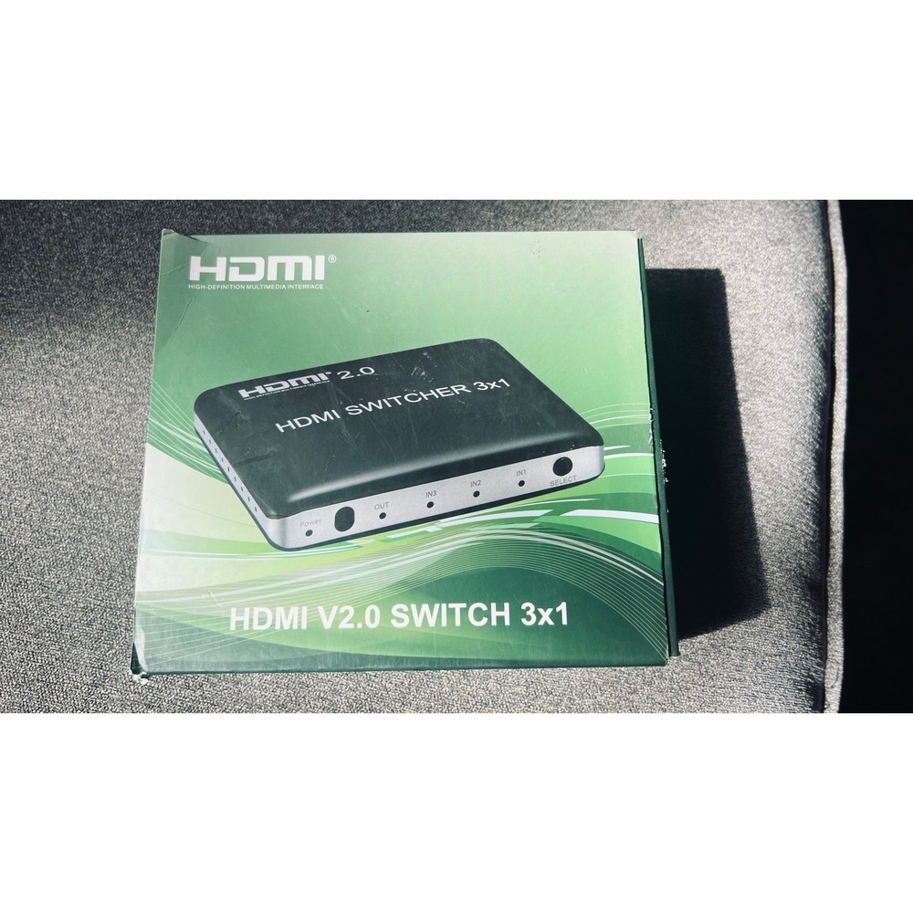 EZCOO HDMI Switcher 3x1 Unisex OS Black 4K 60Hz HDR Remote Support